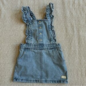 7 For All Mankind Girls Denim Ruffle Skirt Overalls Size 24 M